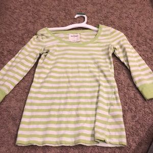abercrombie green and white shirt